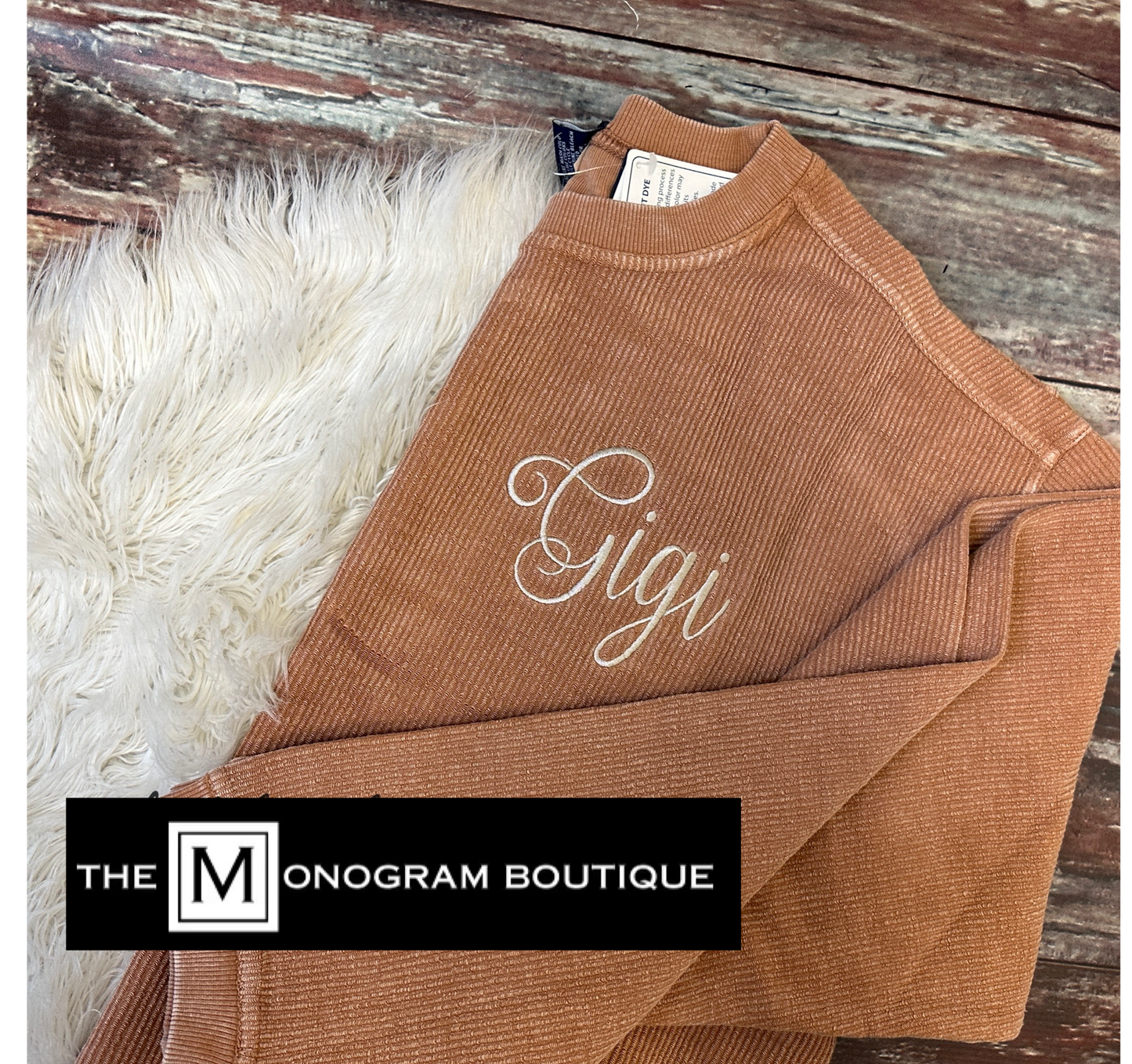 Charles River Corded Camden Sweatshirt With Sleeve Monogram