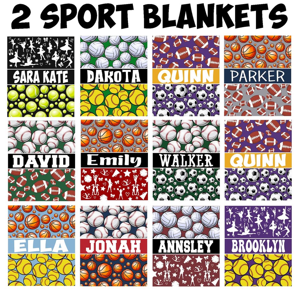 Sports Personalized Plush Blankets