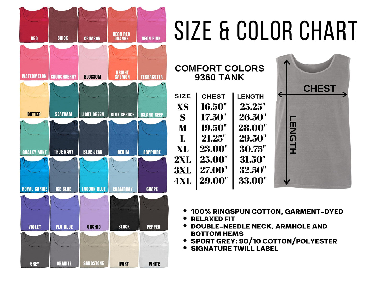 Baseball/Softball Comfort Color Tank