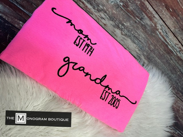 Neon Pink with black thread