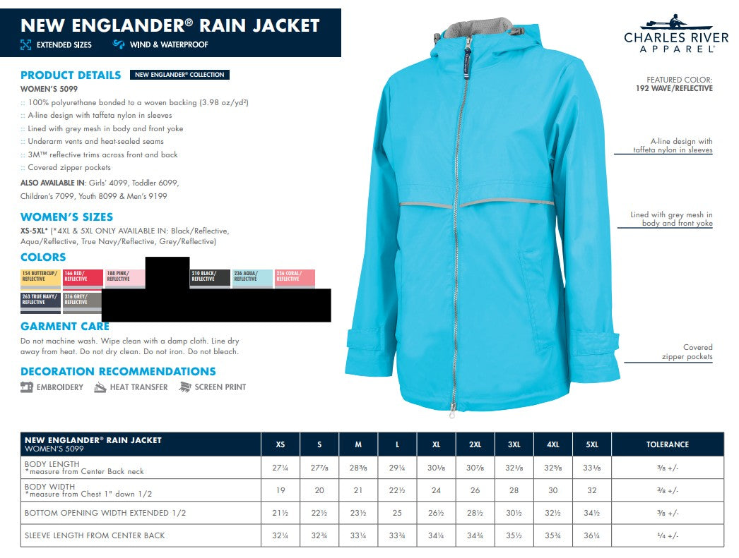 Charles River New Englander Rain Jacket (Ladies)