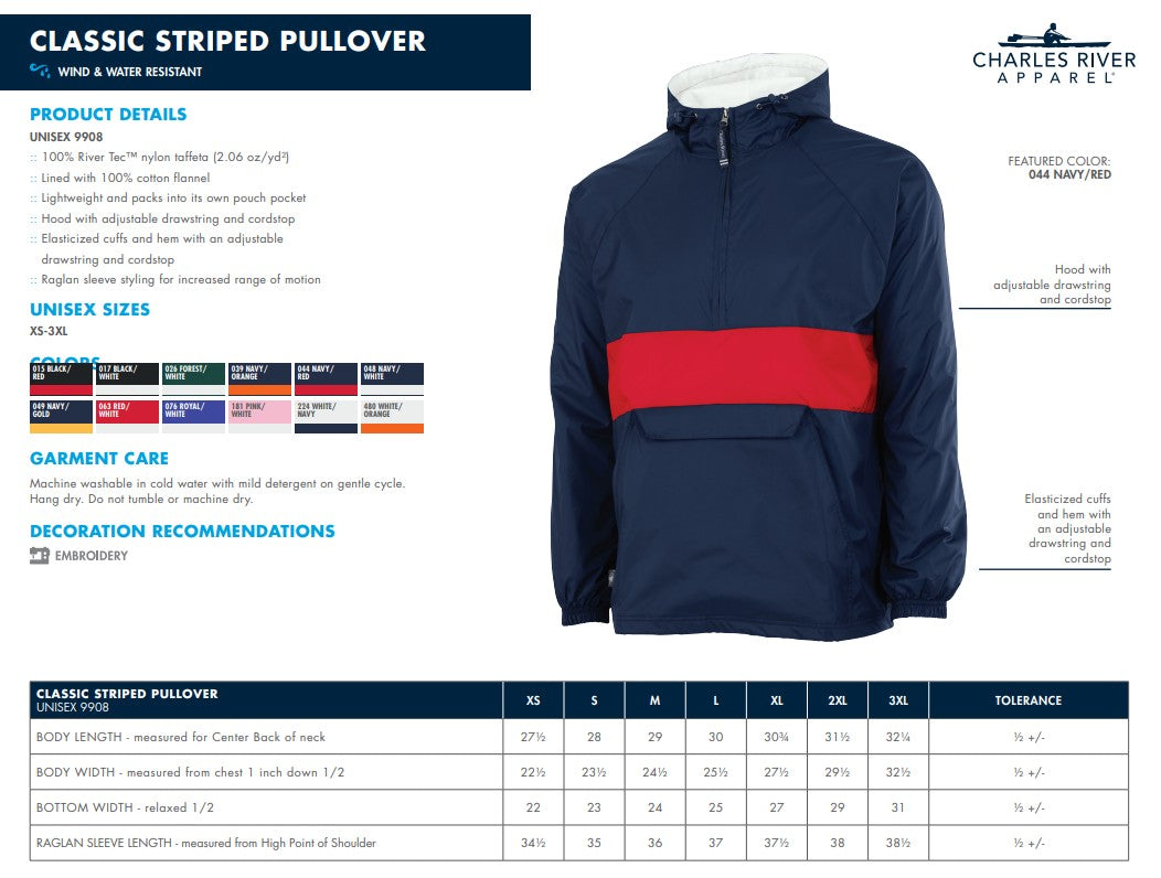 Charles River Classic Striped Pullover