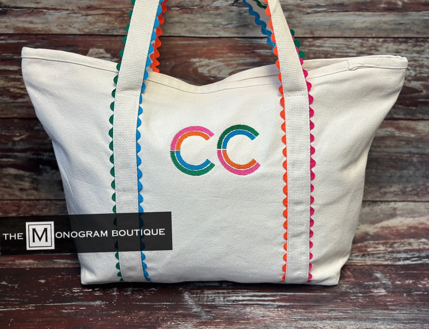 Rainbow Canvas Tote and Cosmetic Bag