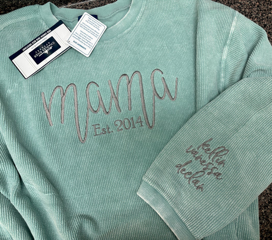 Charles River Corded Camden Sweatshirt With Sleeve Monogram