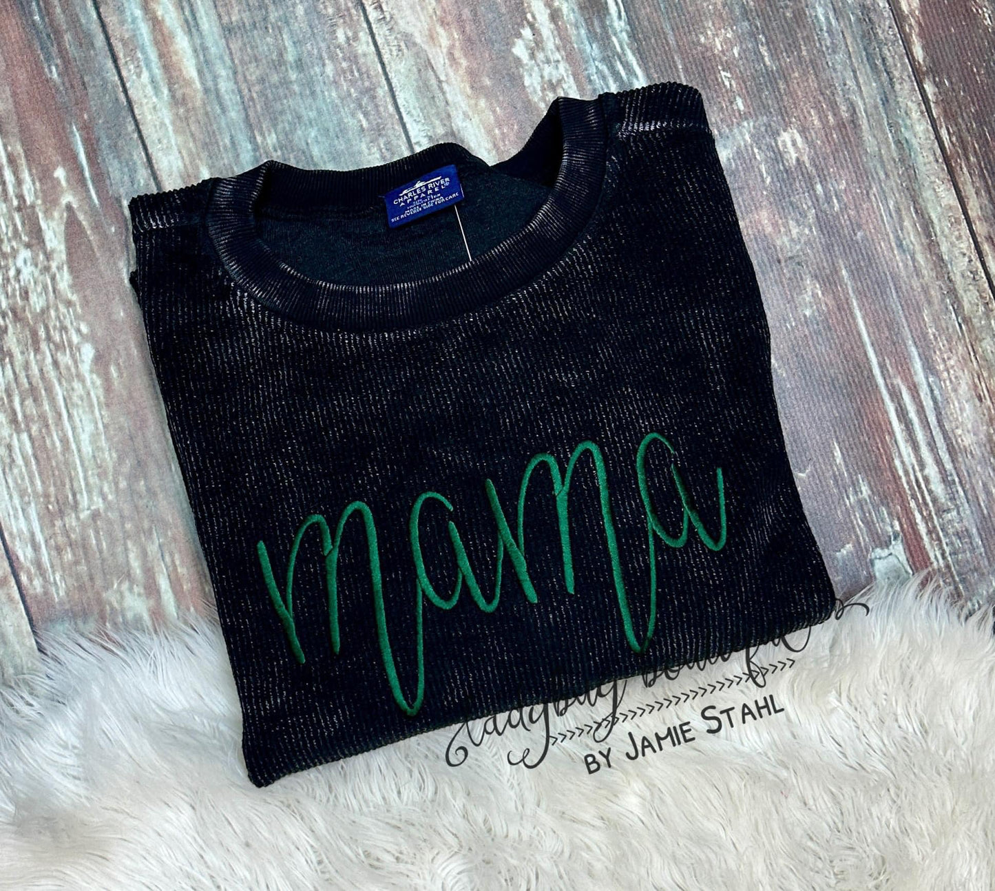 Charles River Corded Camden Sweatshirt With Sleeve Monogram