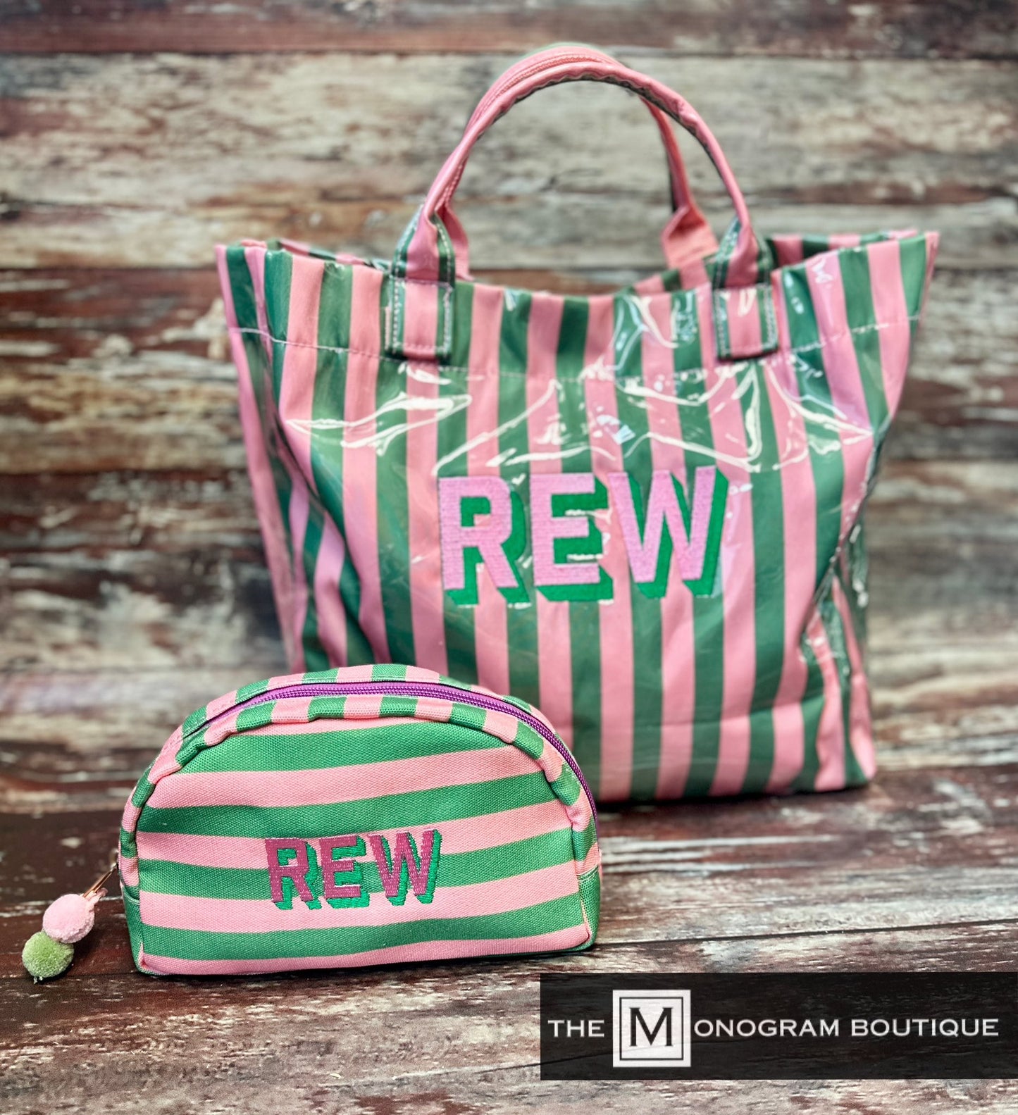 Stripe Vinyl Tote