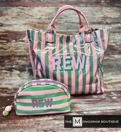 Stripe Vinyl Tote
