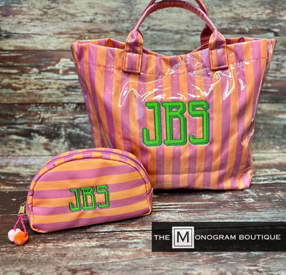 Stripe Vinyl Tote