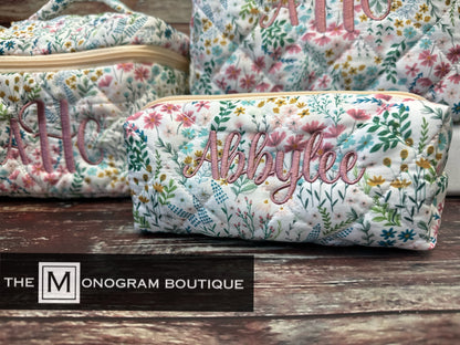 Quilted Cotton Makeup Bag (3 Pieces)