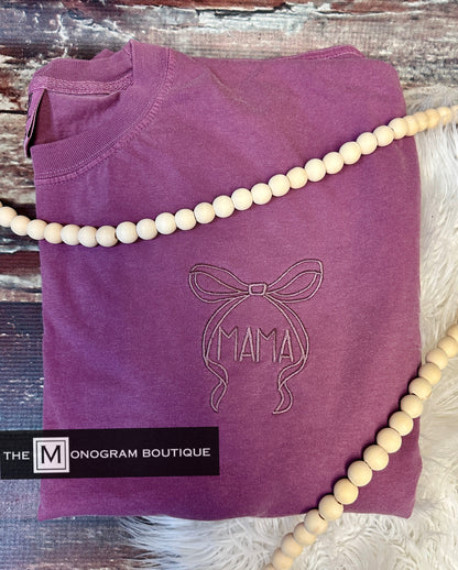 Mother's Day Bow Comfort Color Short Sleeve T-shirts