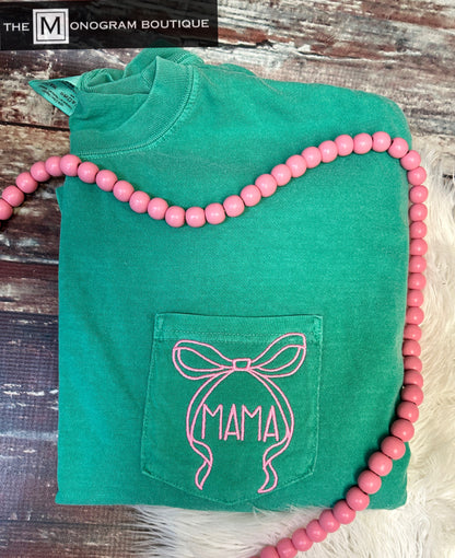 Mother's Day Bow Comfort Color Short Sleeve T-shirts