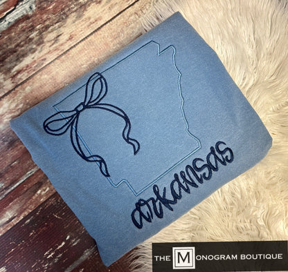 Comfort Color State Bow Shirt