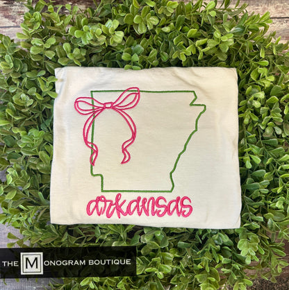 Comfort Color State Bow Shirt