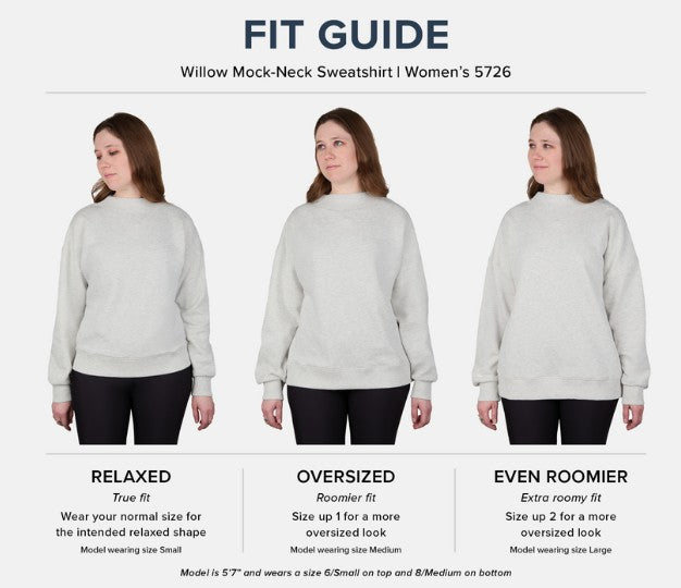 Charles River Ladies Mock Neck Sweatshirt