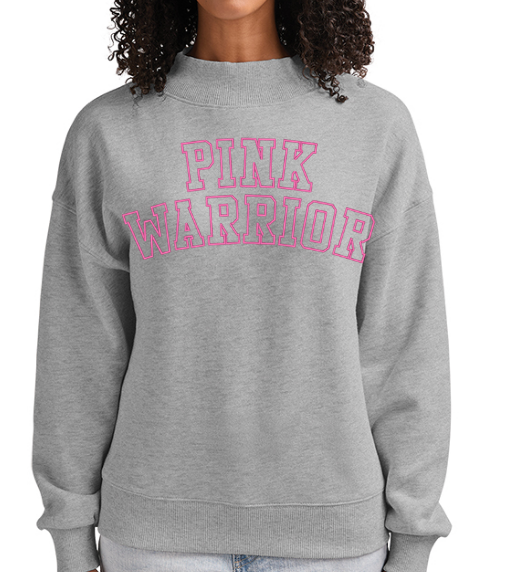 Pink Warriors Walk 2026 Charles River Ladies Mock Neck Sweatshirt