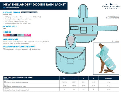 Charles River New Englander Doggie Rain Jacket