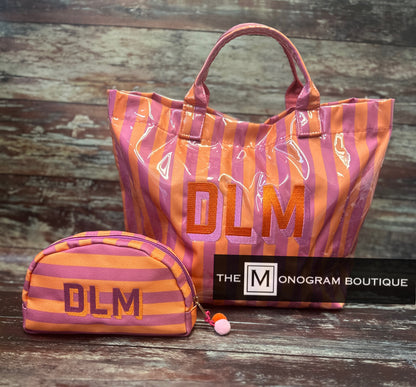 Stripe Vinyl Tote