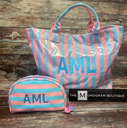 Stripe Vinyl Tote