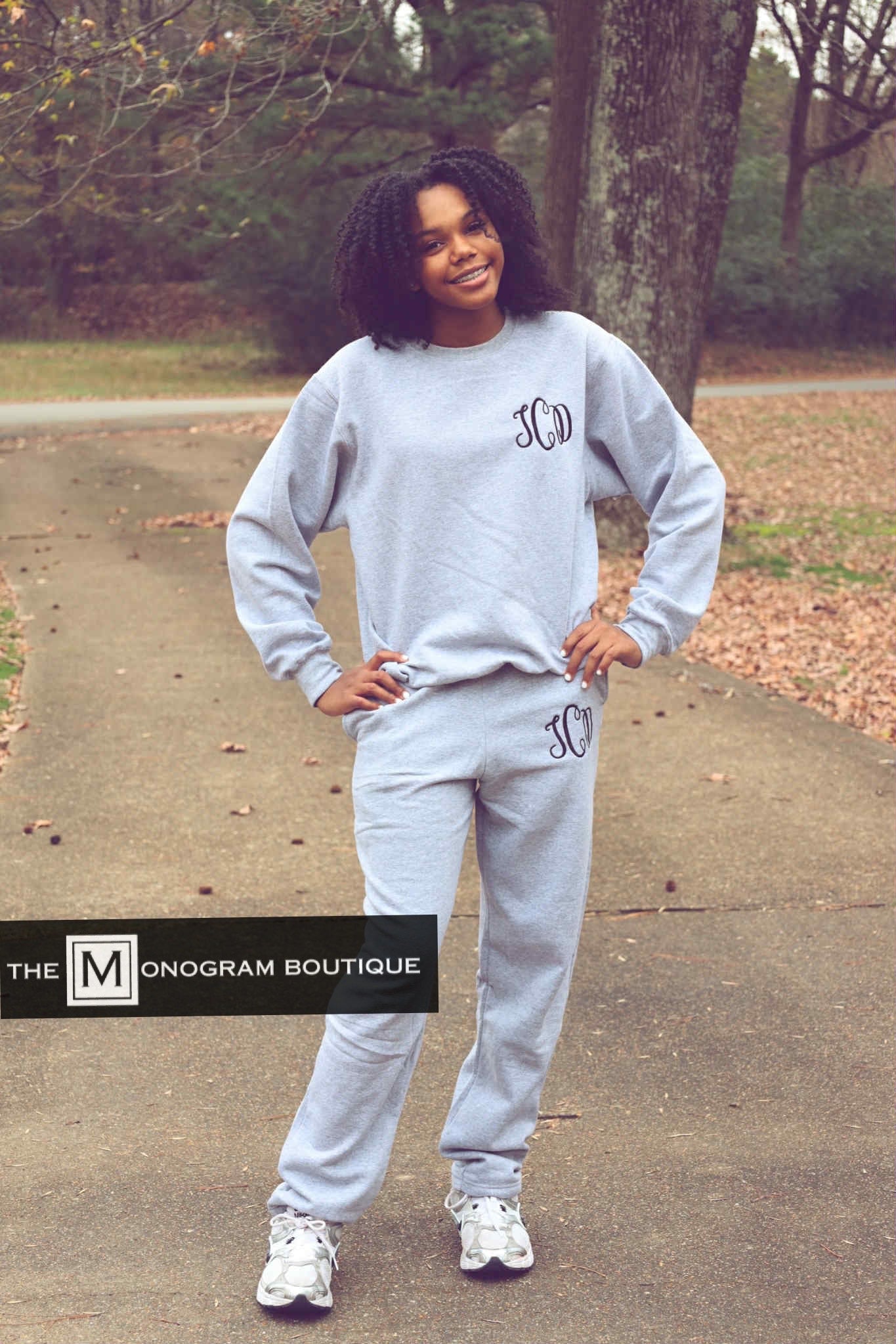 Lounge Set – Personalized Embroidered Sweatshirt + Jogger Sweatpants