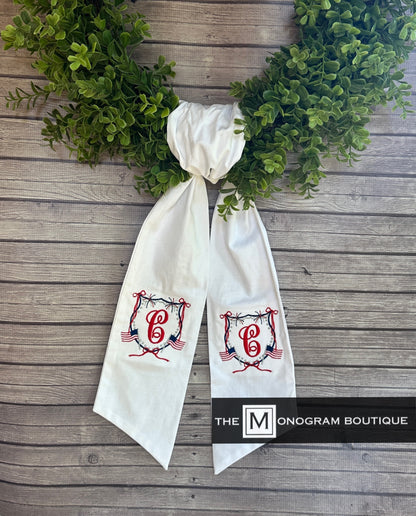 Wreath Sash Embroidered