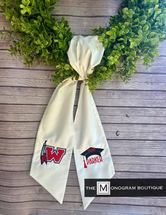 Wreath Sash Embroidered