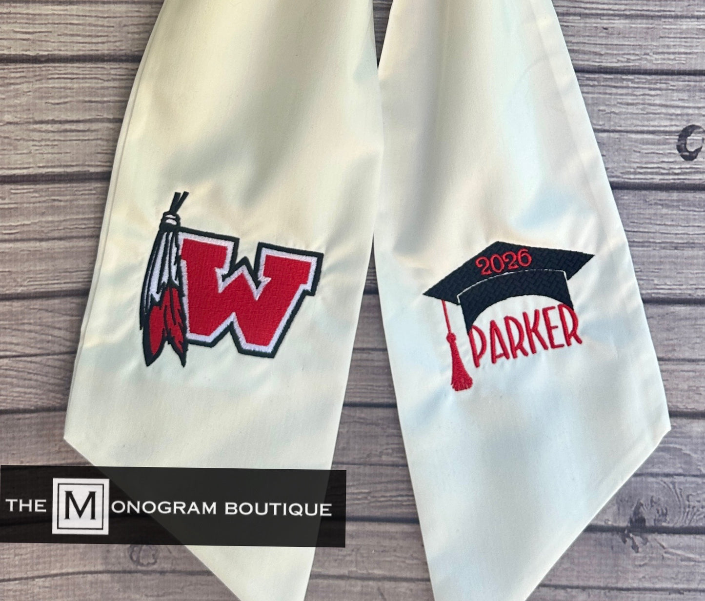Wreath Sash Embroidered