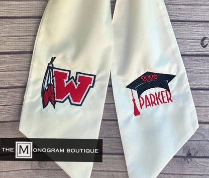 Wreath Sash Embroidered