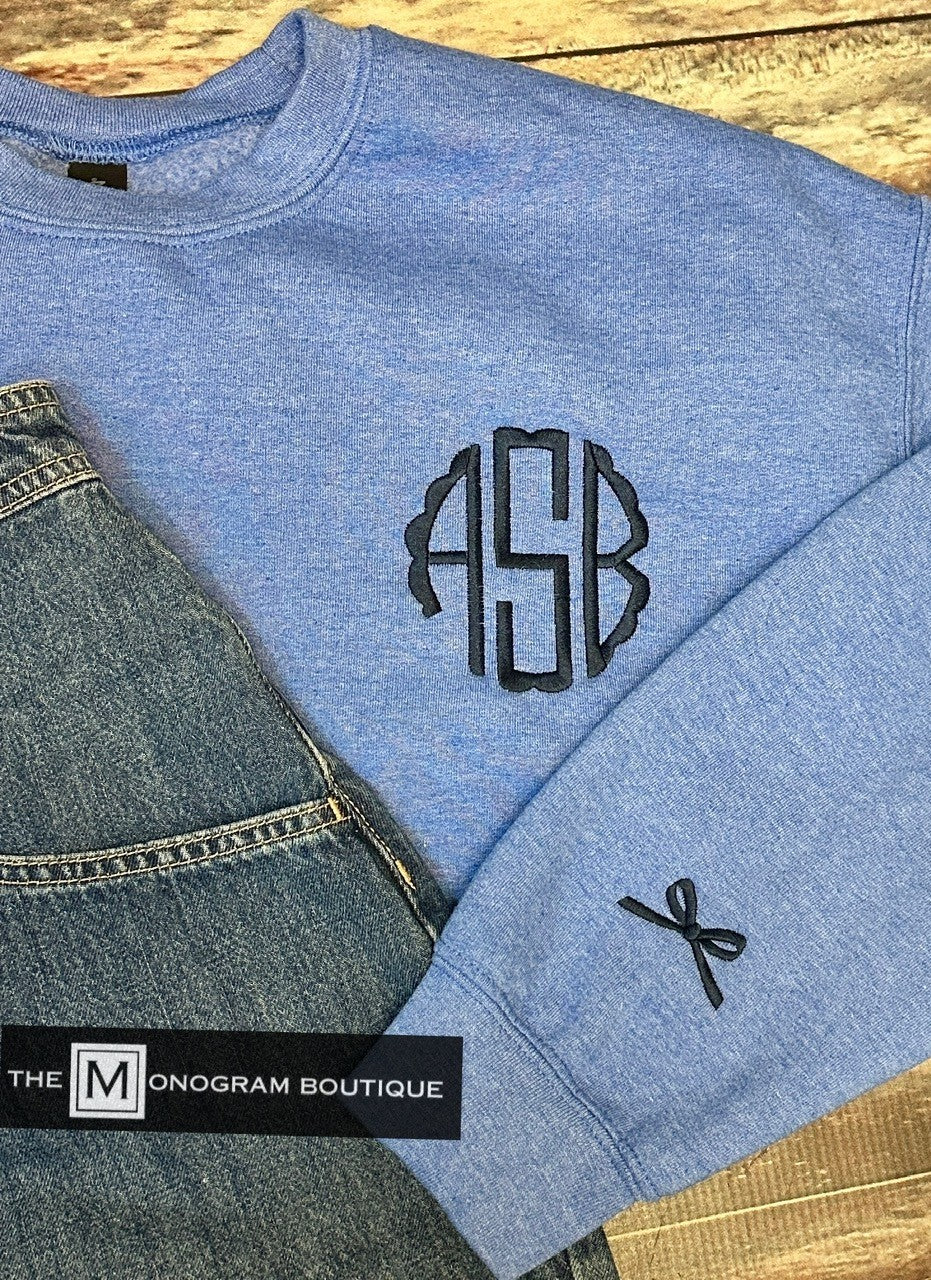 Monogram and Bows Gildan Sweatshirt