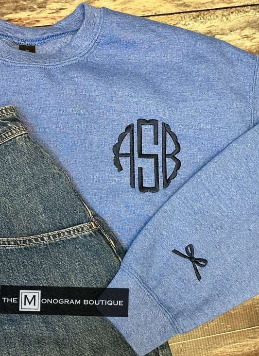Monogram and Bows Gildan Sweatshirt